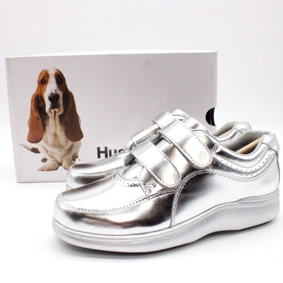 Hush Puppies Shoes - Hush Puppies Shoes Womens Silver Metallic Leather Power Walker II Size 5.5 NIB